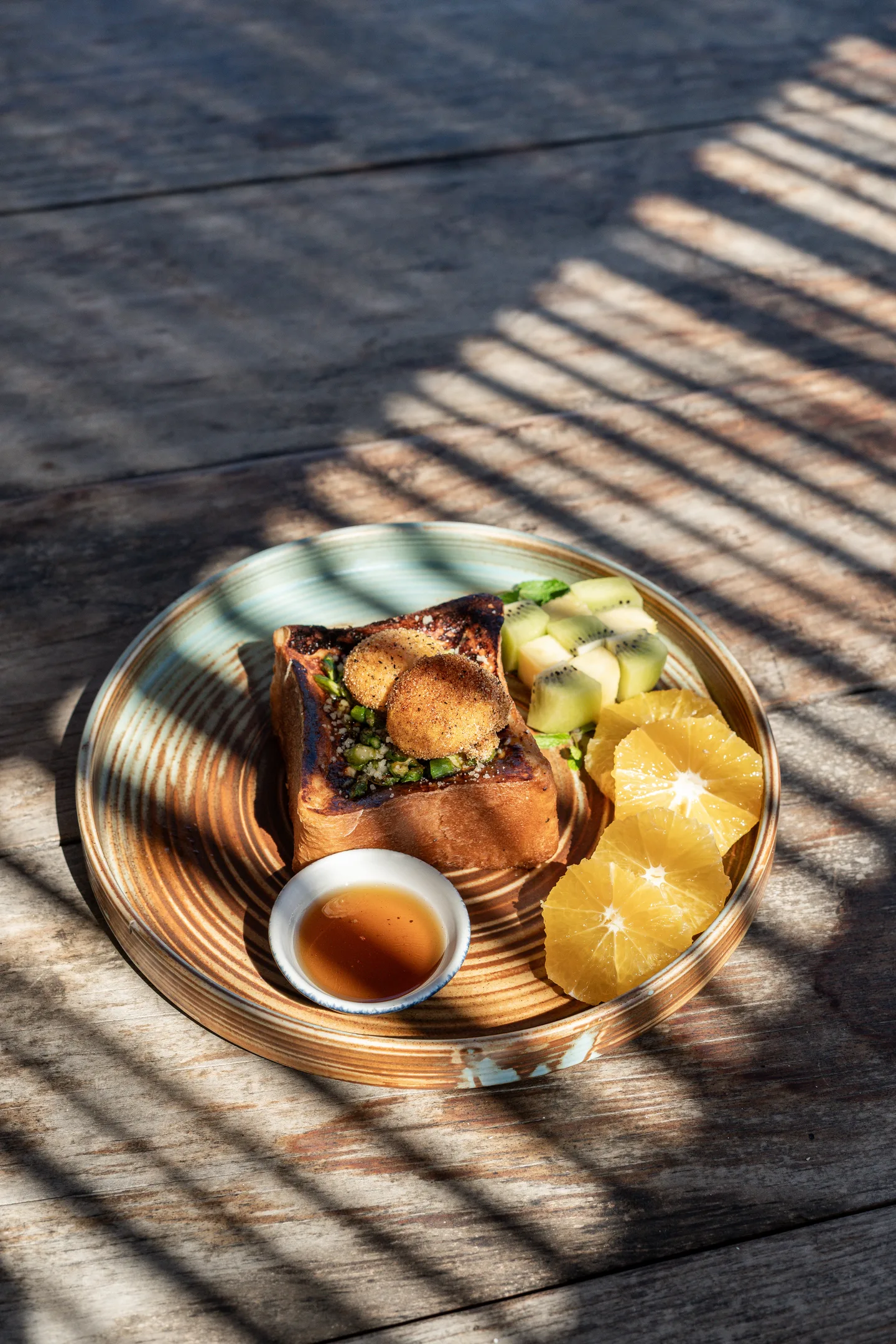 French toast with fruit at breakfast — NEST Baja